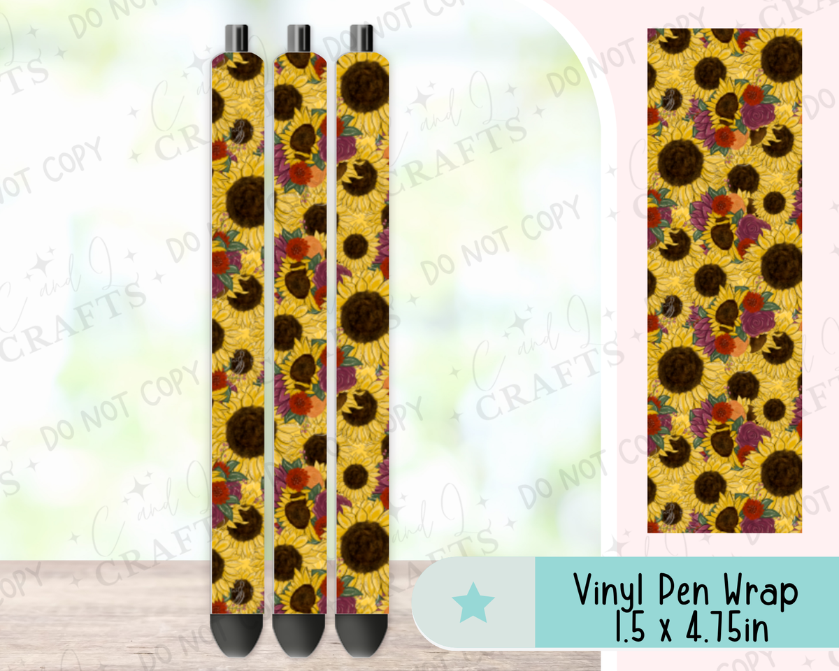 Sunflower Vinyl Wrap for Pens -0037
