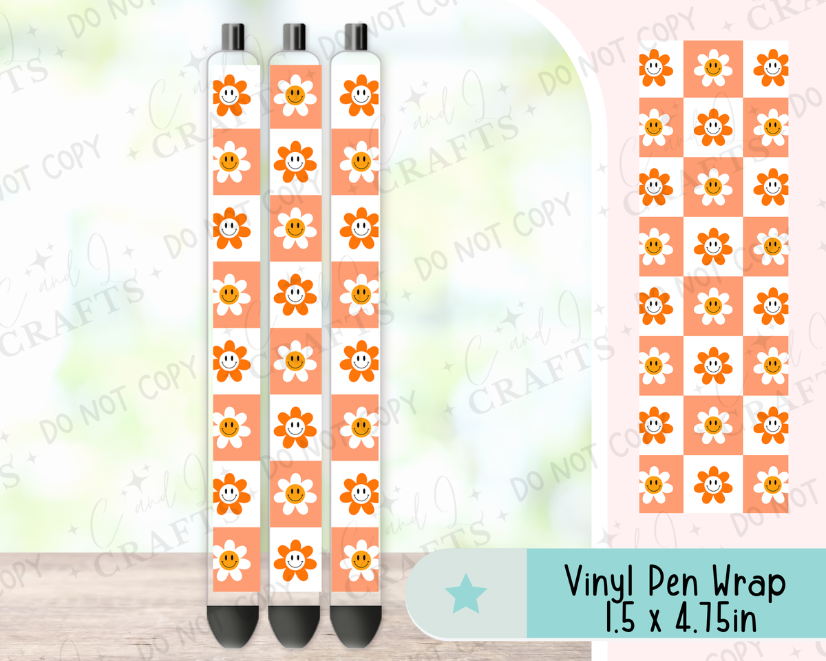 Checker Smile Vinyl Wrap for Pens -0065