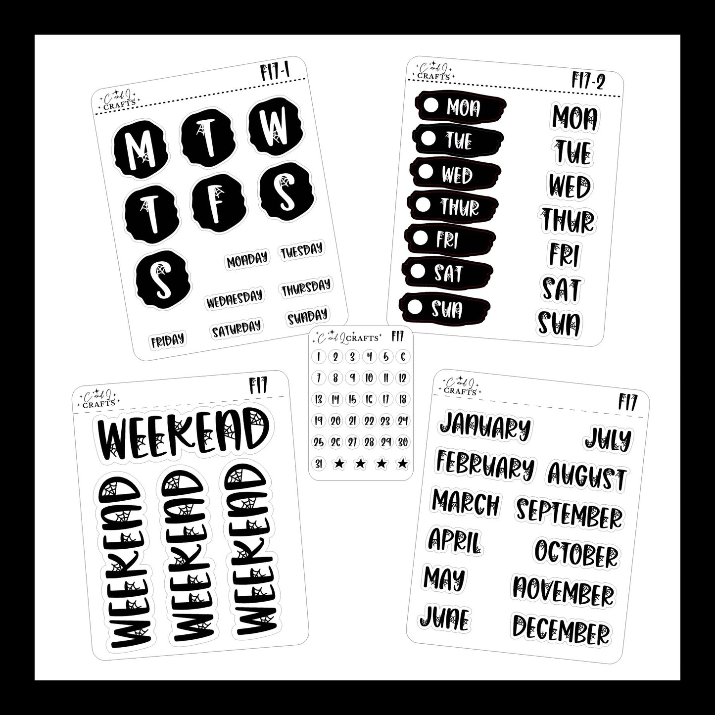 Font 17 Foil Stickers