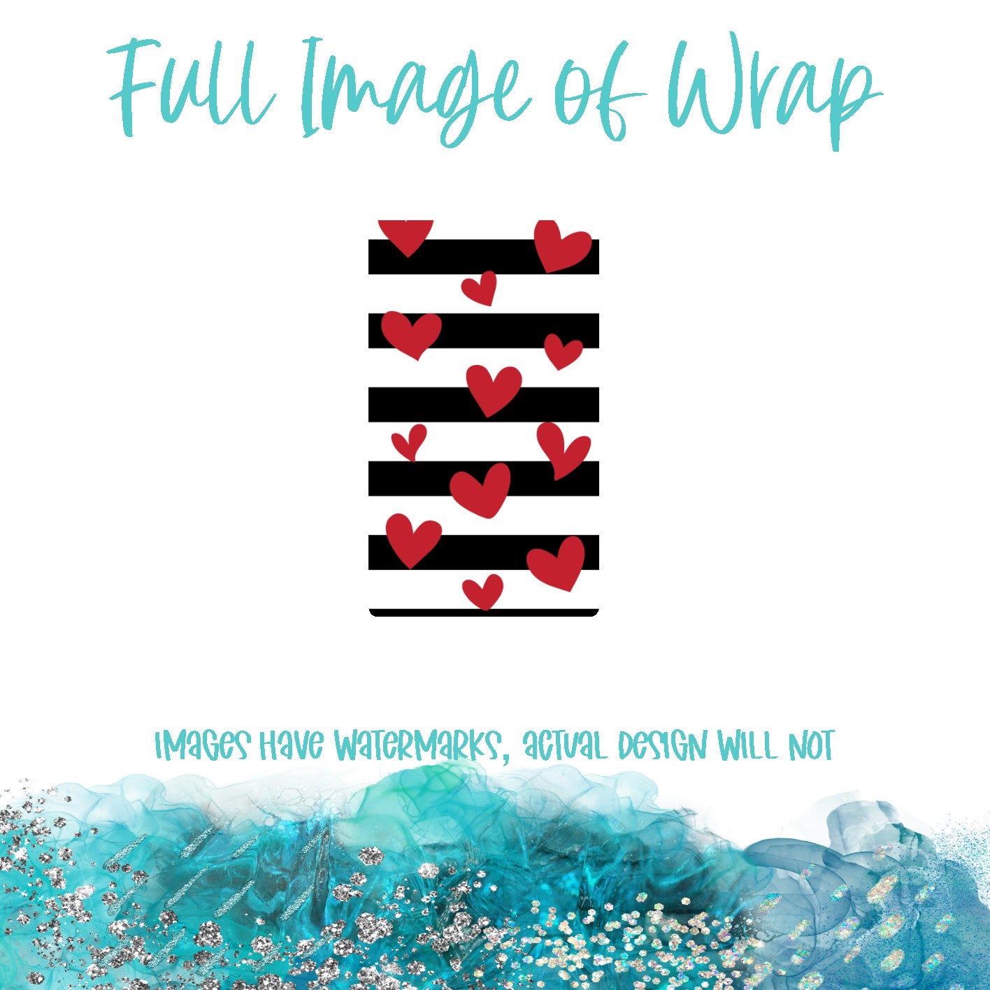 Black and White Heart Stripe G2 Wrap Pen