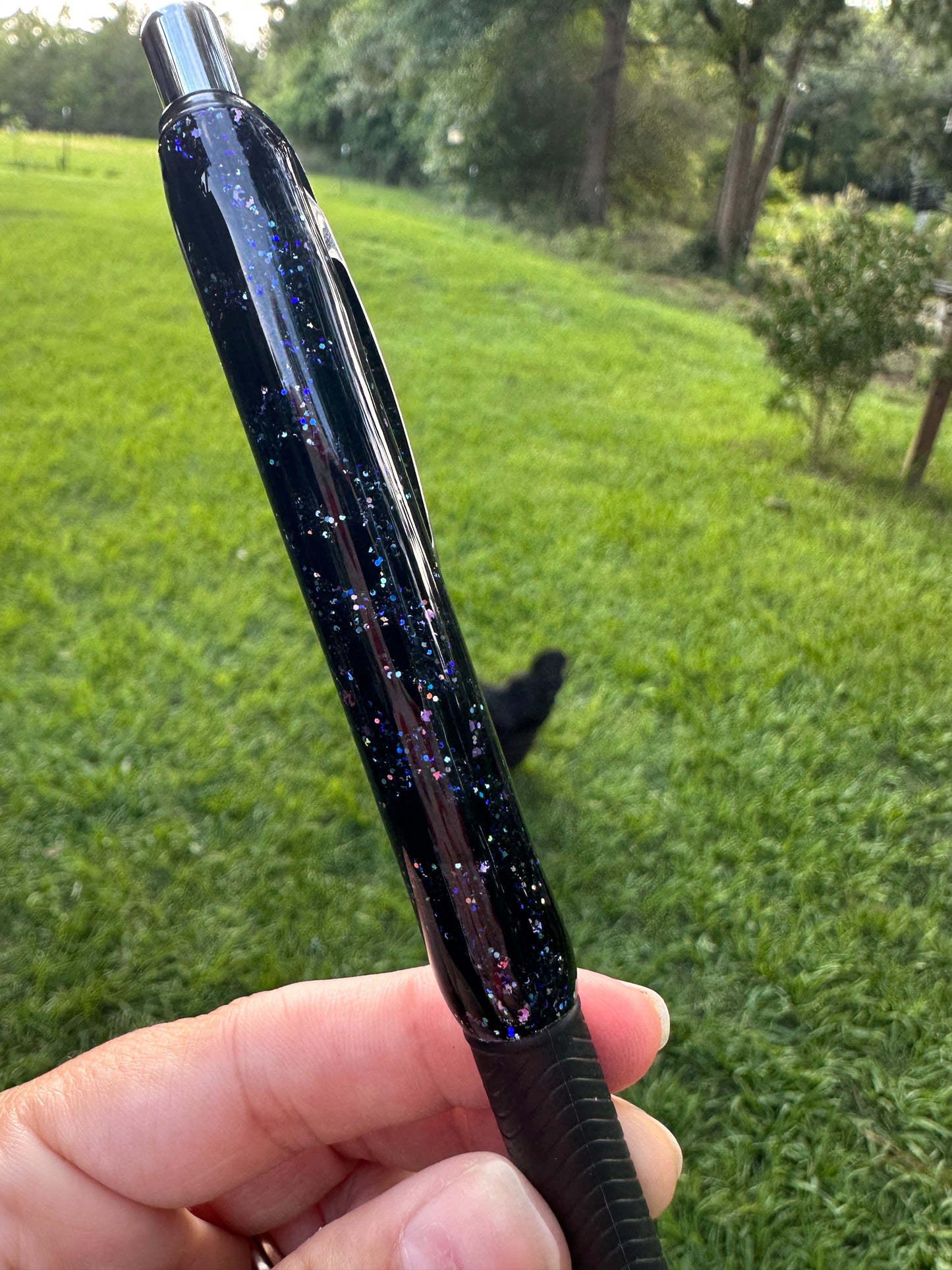 That Girl with Black Leopard Glitter Pen