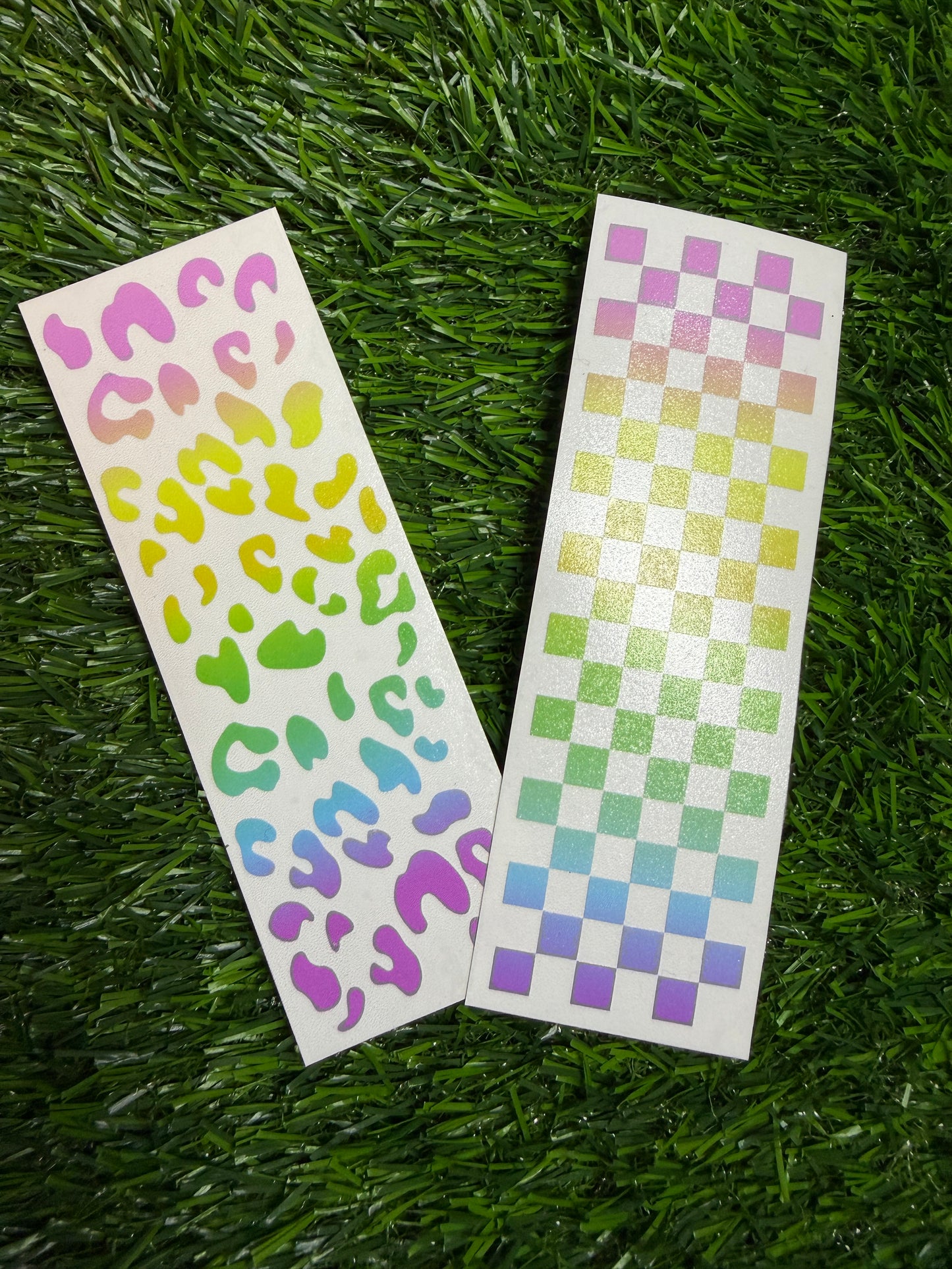 Pastel Rainbow Checker & Leopard Designs - Ready to Apply Vinyl Pen Wrap