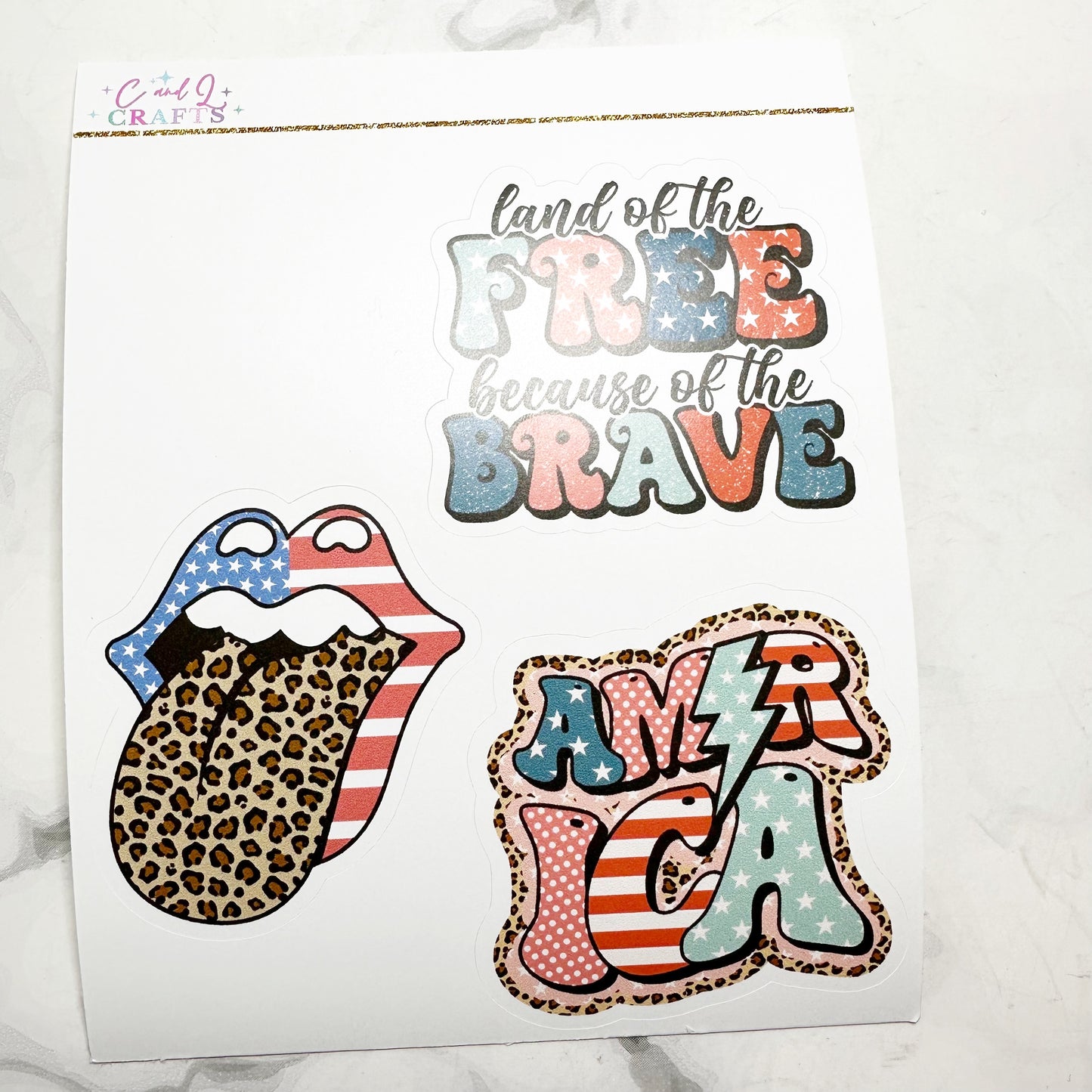 Two Dollar Tuesday Vinyl Sticker Sheet: America