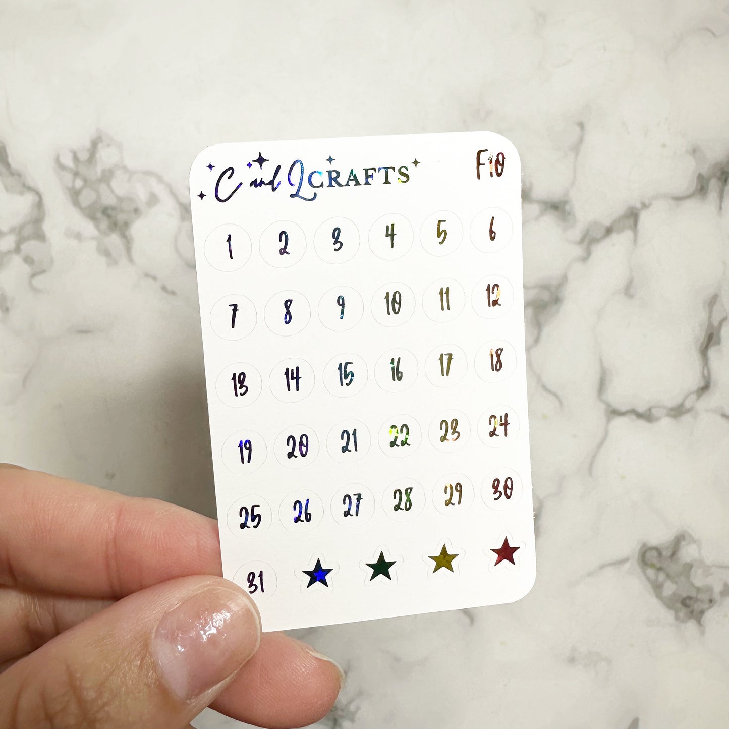 Font 10 Foil Stickers