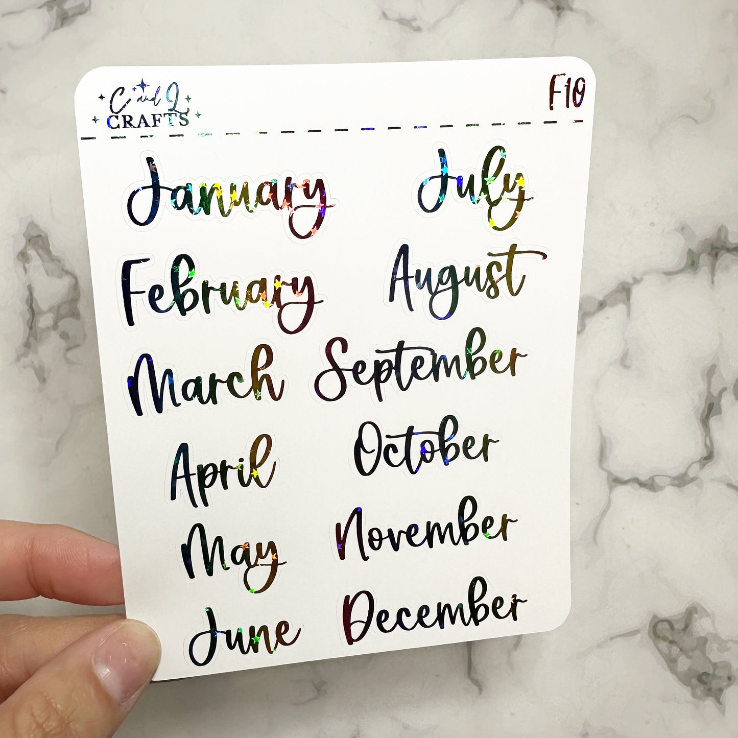Font 10 Foil Stickers