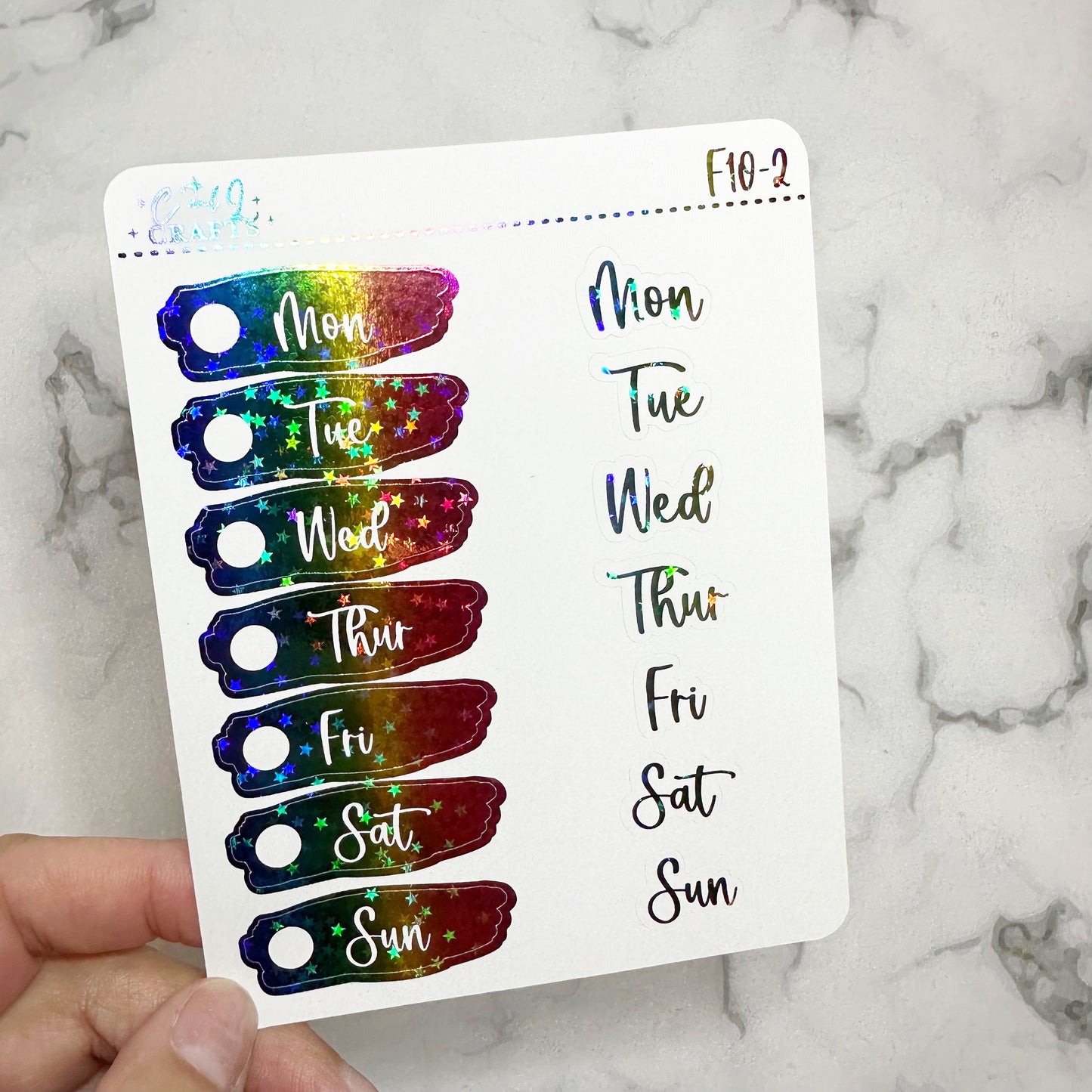 Font 10 Foil Stickers