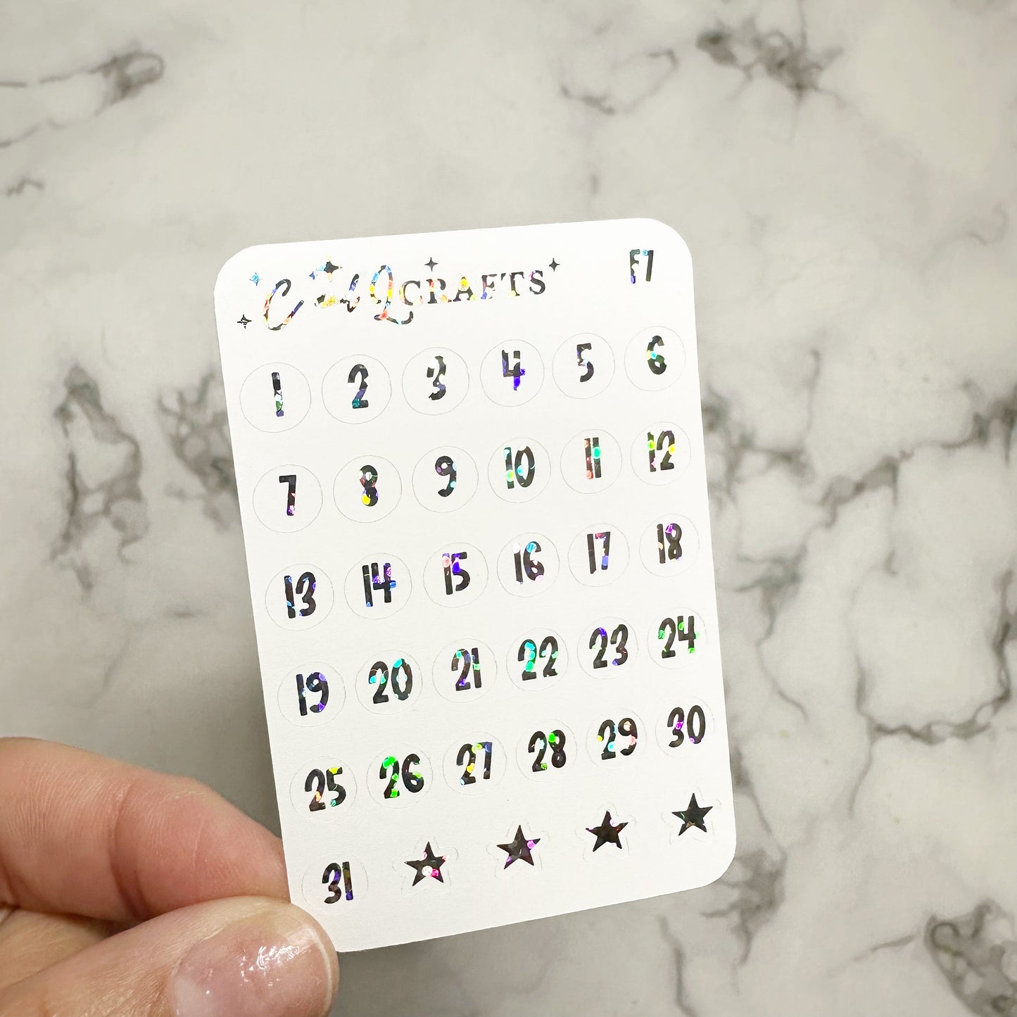 Font 7 Foil Stickers
