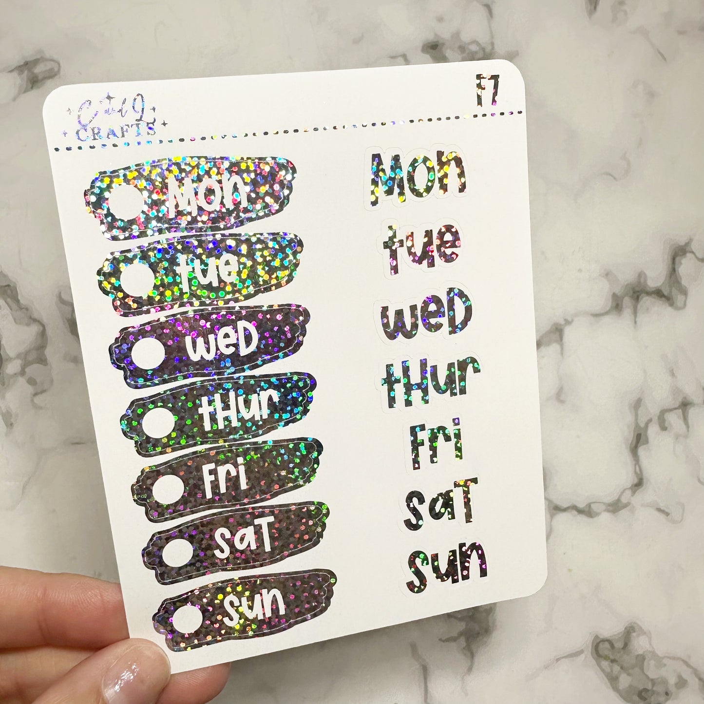 Font 7 Foil Stickers