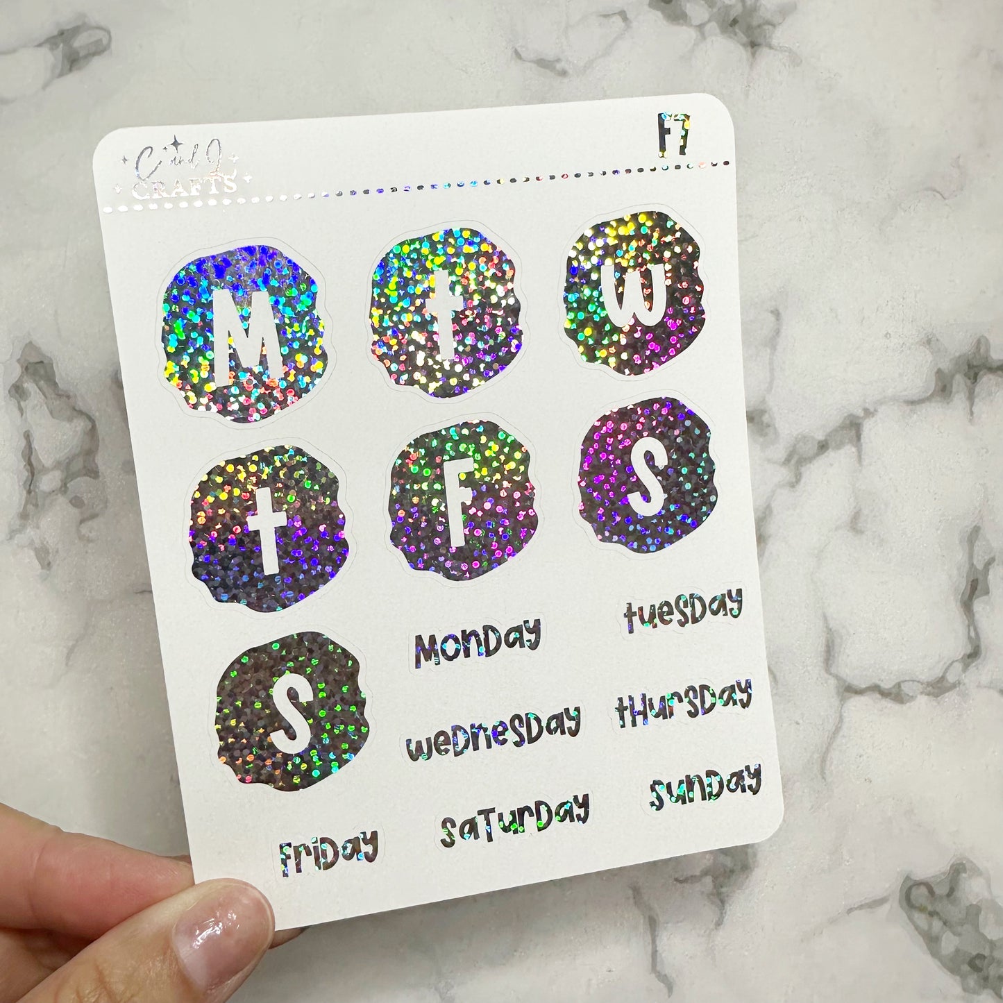 Font 7 Foil Stickers