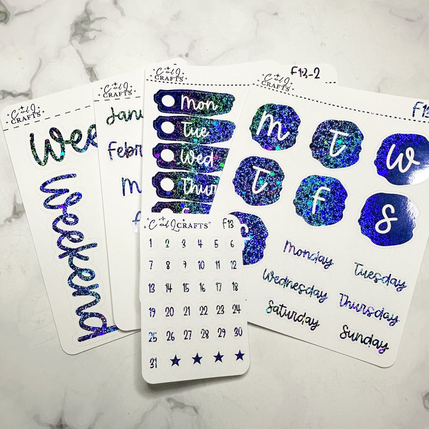 Font 13 Foil Stickers