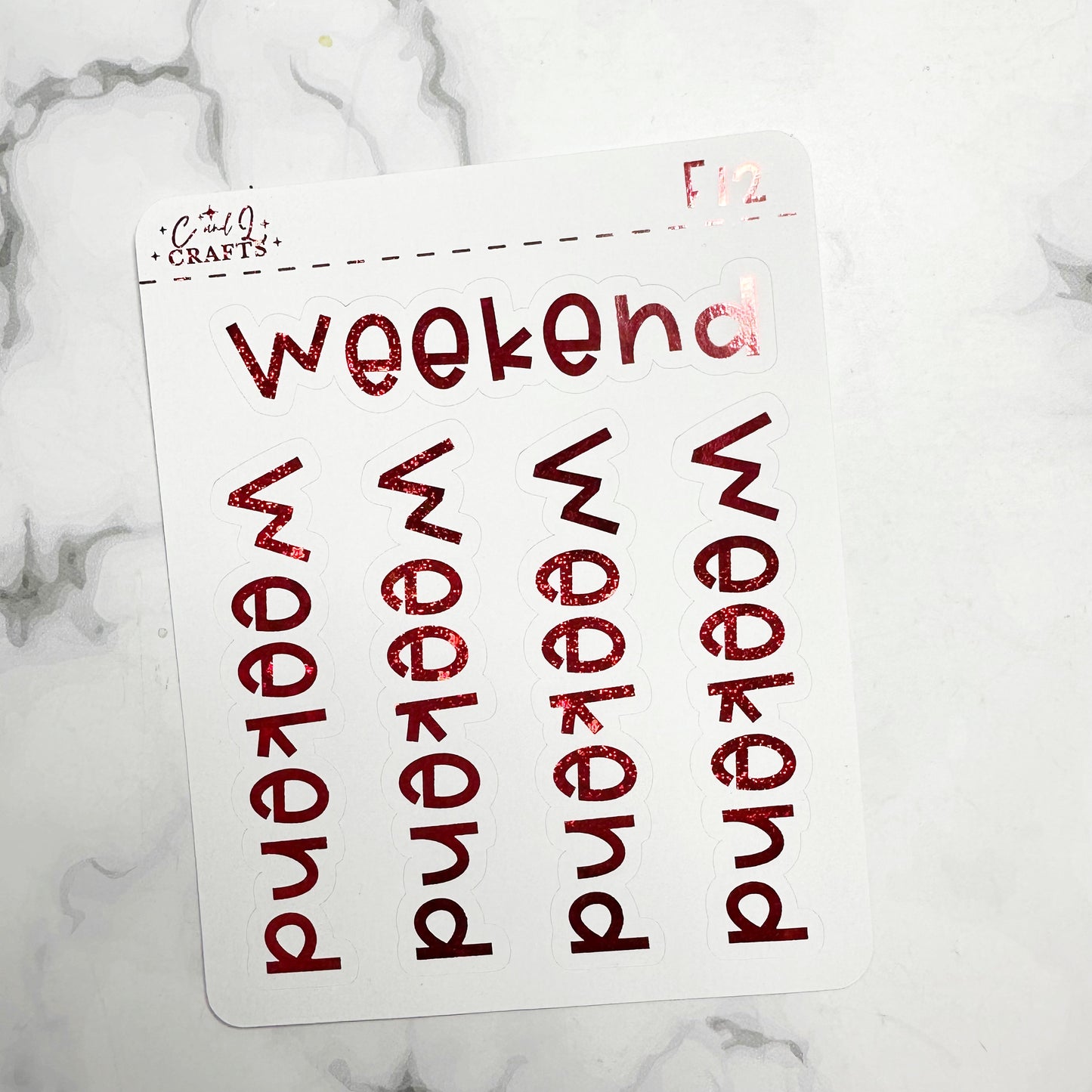 Font 12 Foil Stickers
