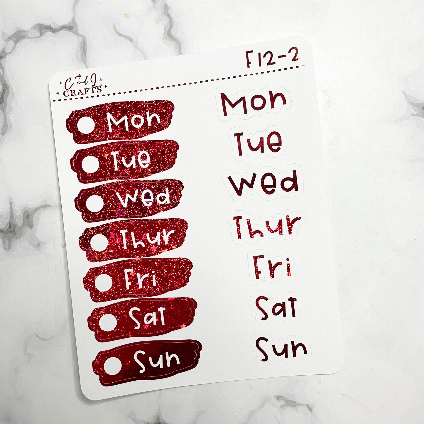 Font 12 Foil Stickers