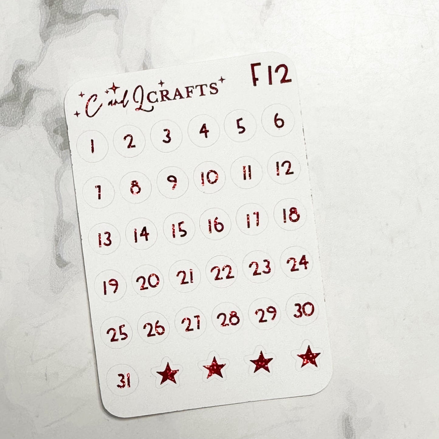 Font 12 Foil Stickers