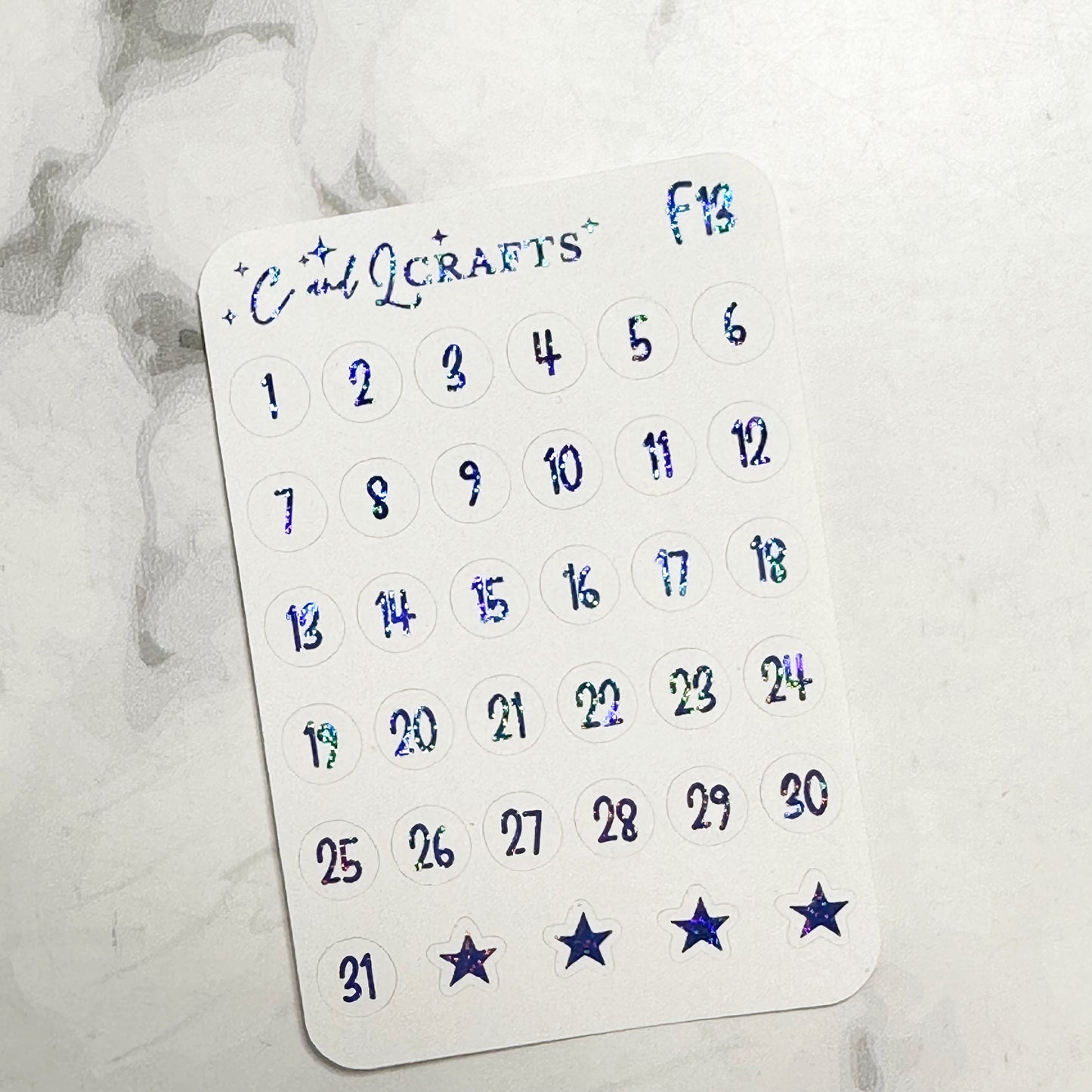 Font 13 Foil Stickers