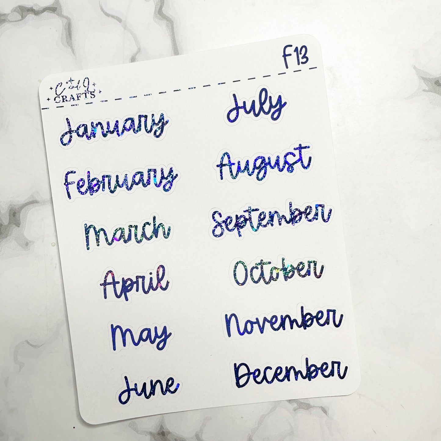 Font 13 Foil Stickers