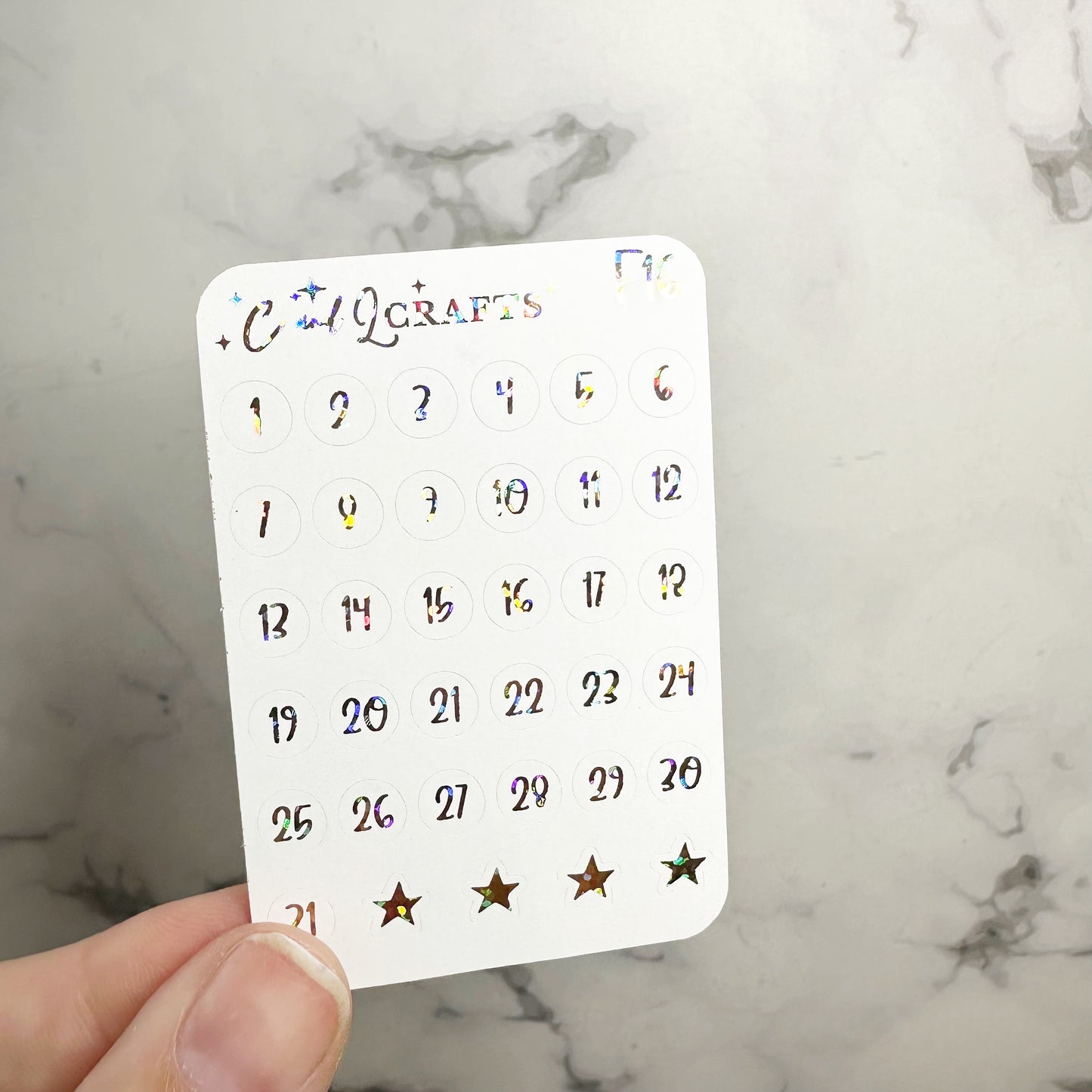 Font 16 Foil Stickers