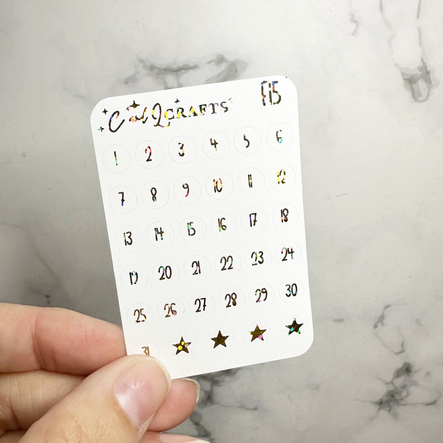 Font 15 Foil Stickers