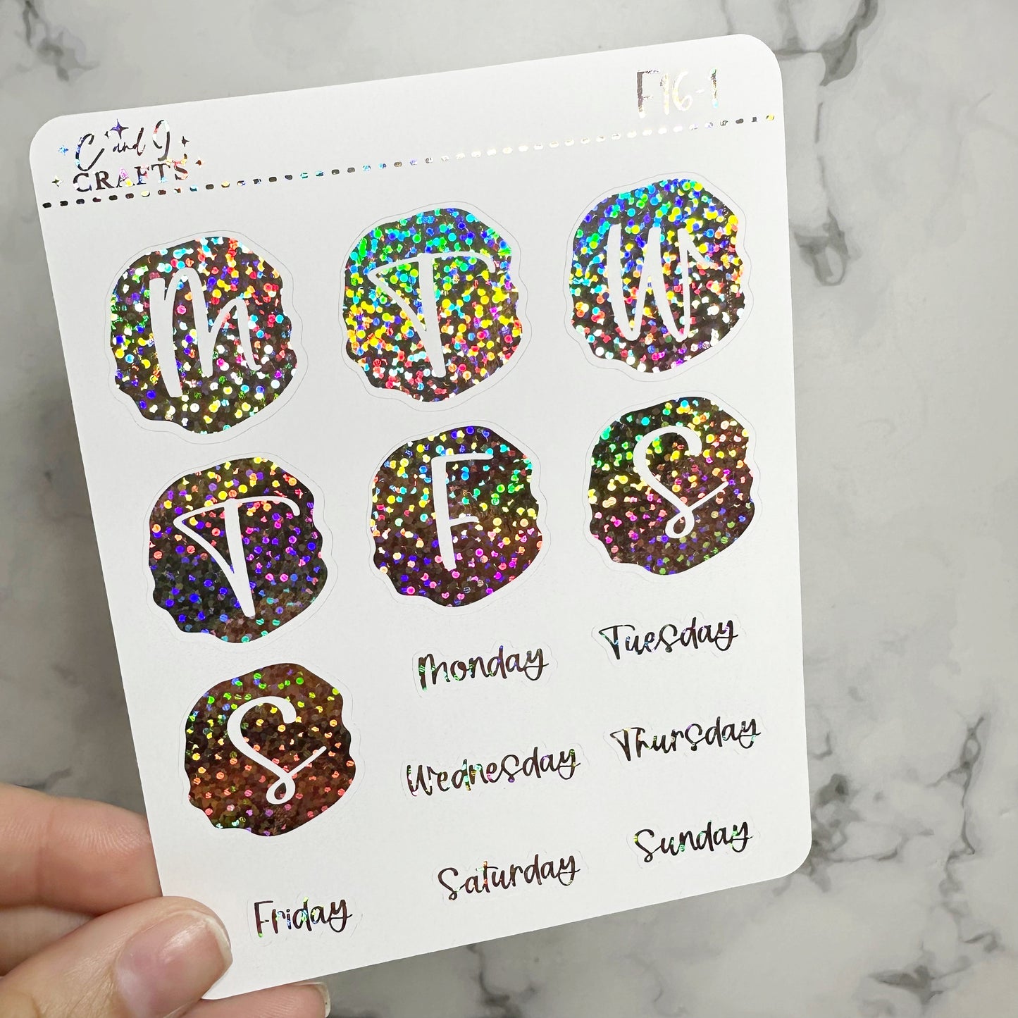 Font 16 Foil Stickers