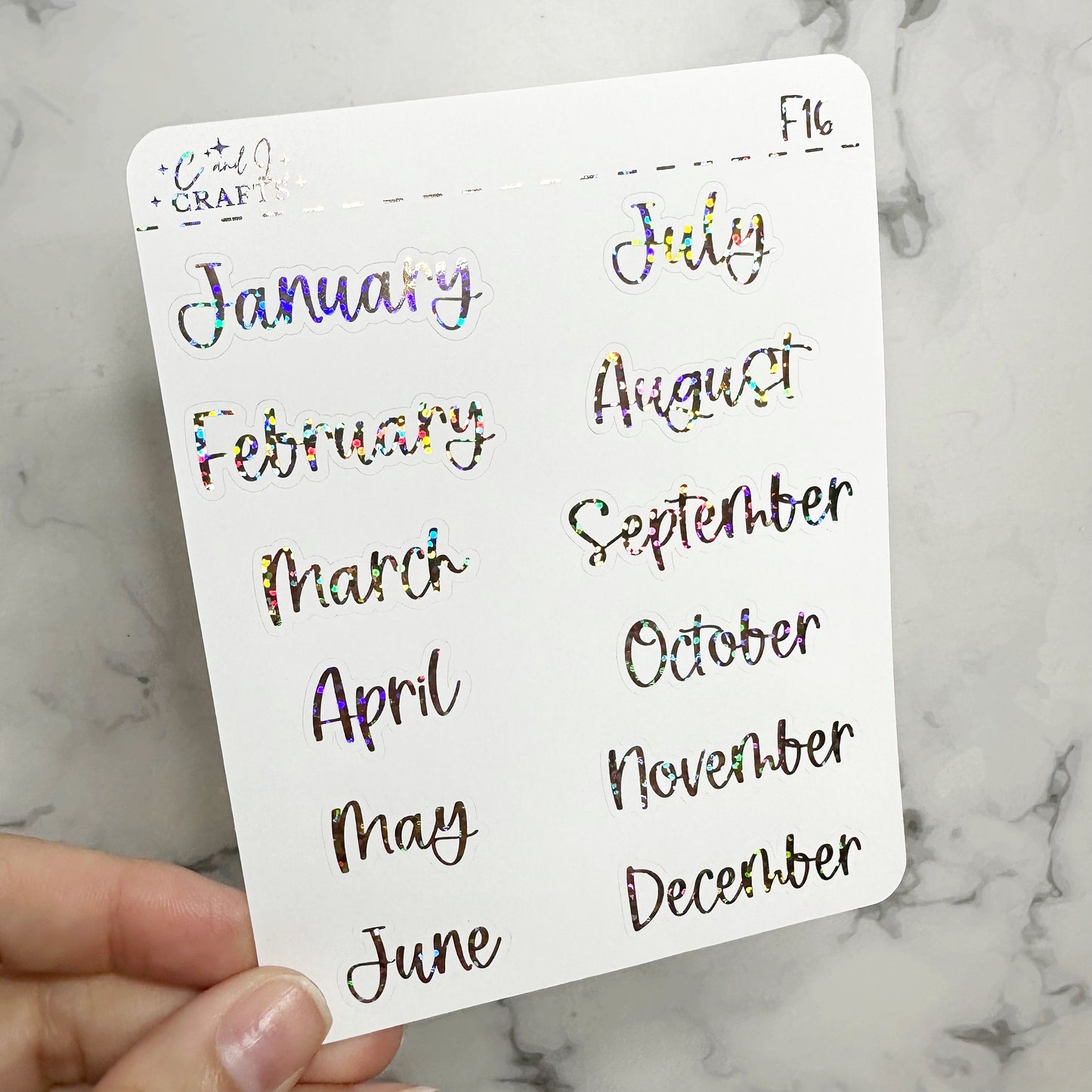Font 16 Foil Stickers
