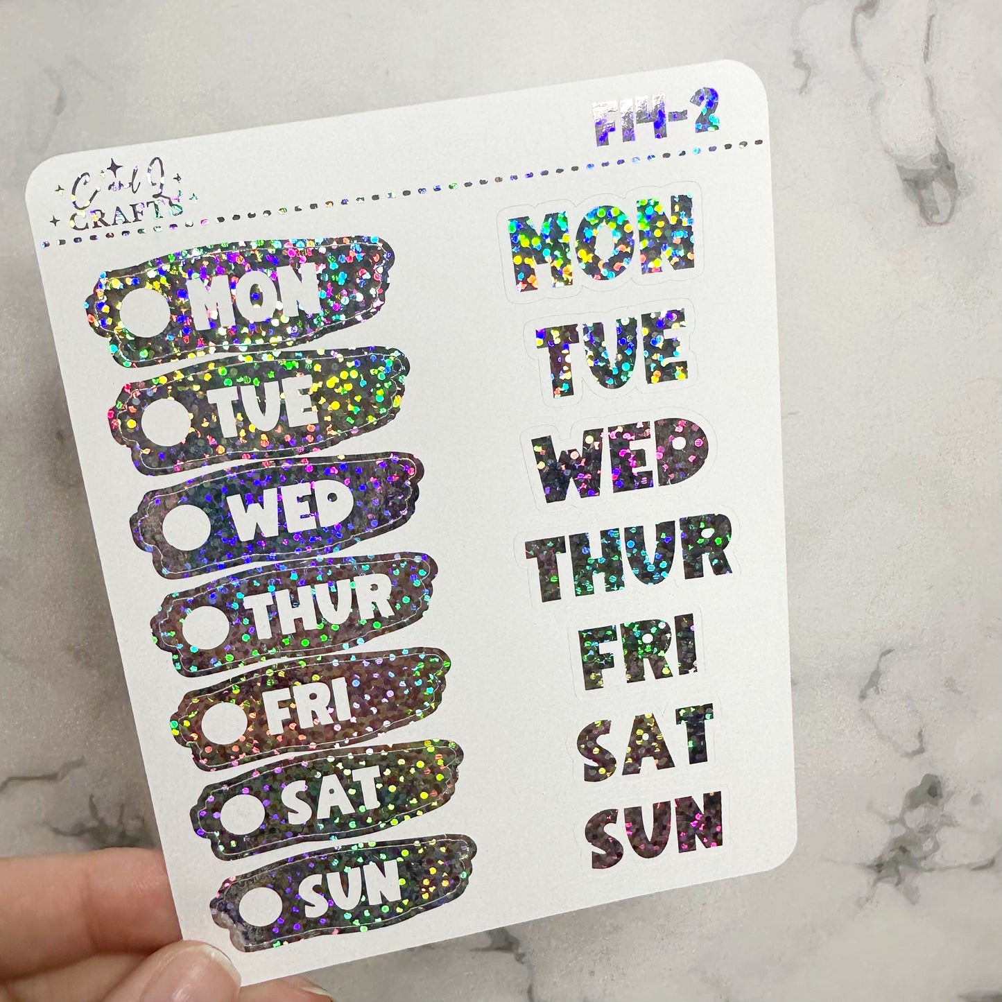 Font 14 Foil Stickers