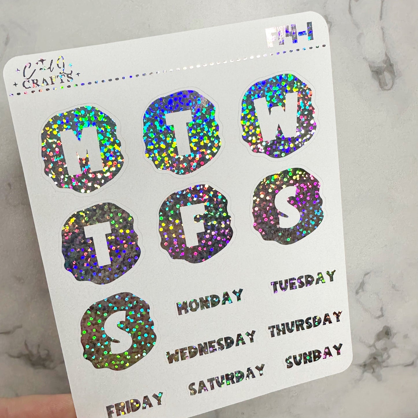 Font 14 Foil Stickers