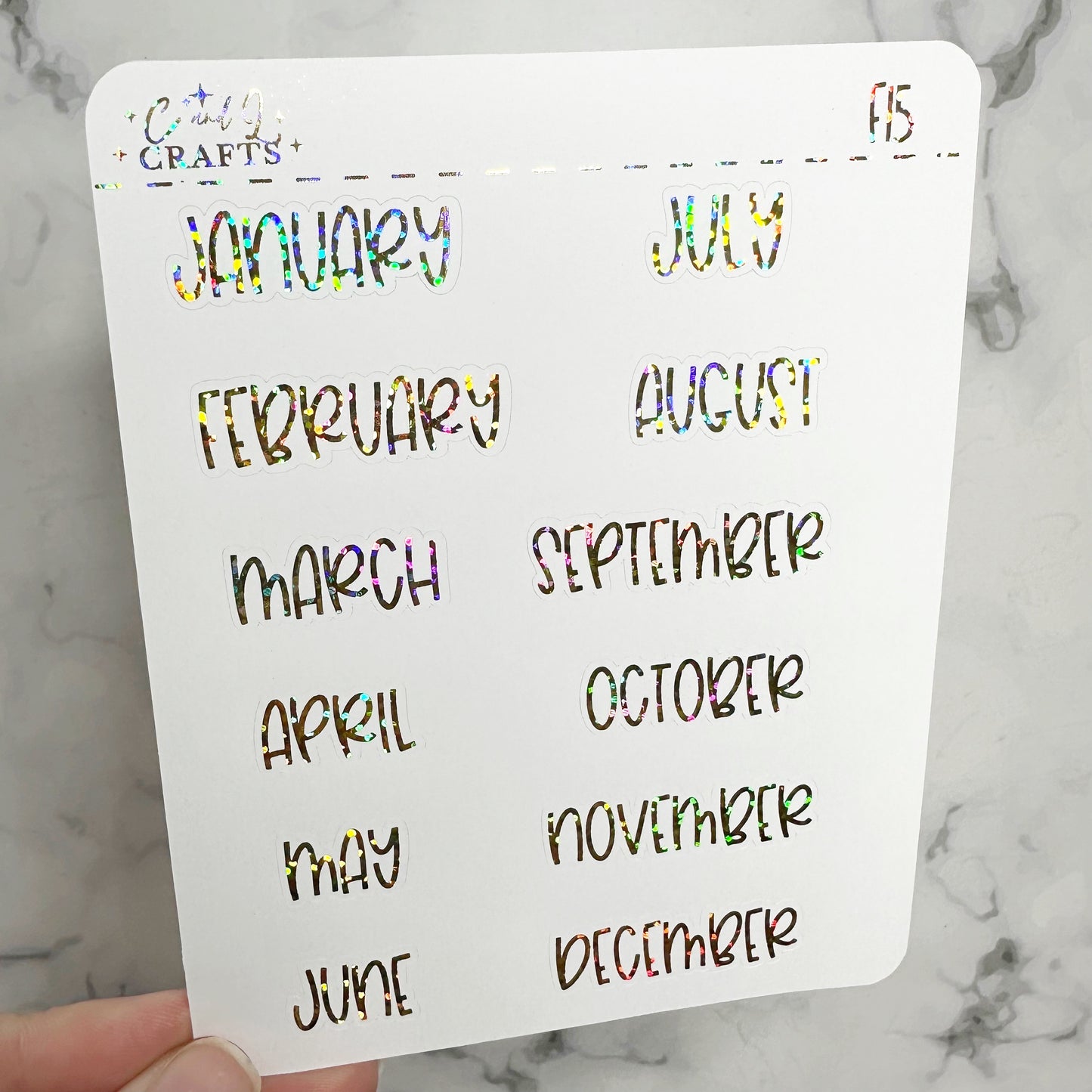 Font 15 Foil Stickers