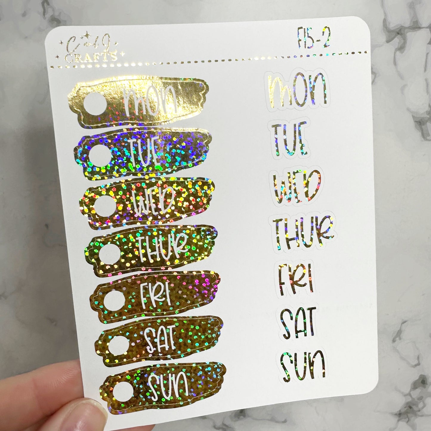 Font 15 Foil Stickers