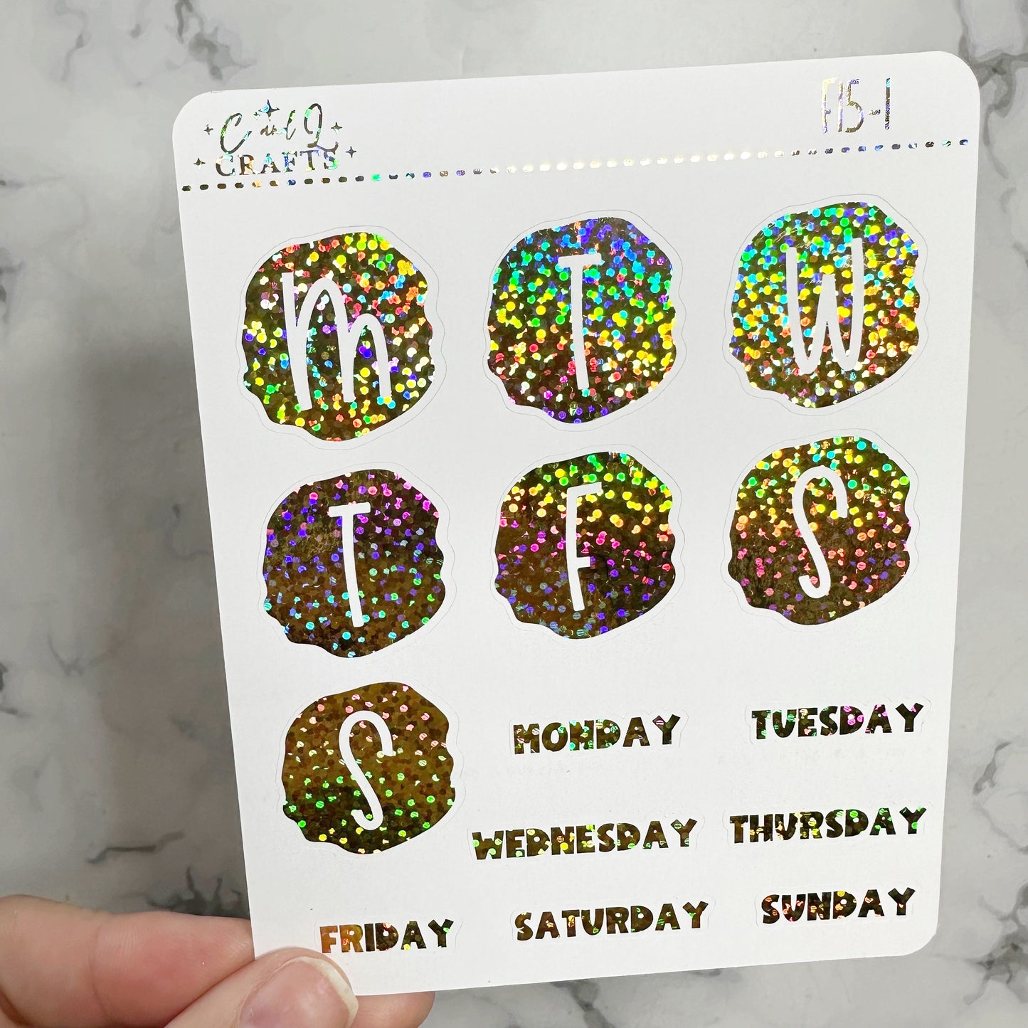 Font 15 Foil Stickers