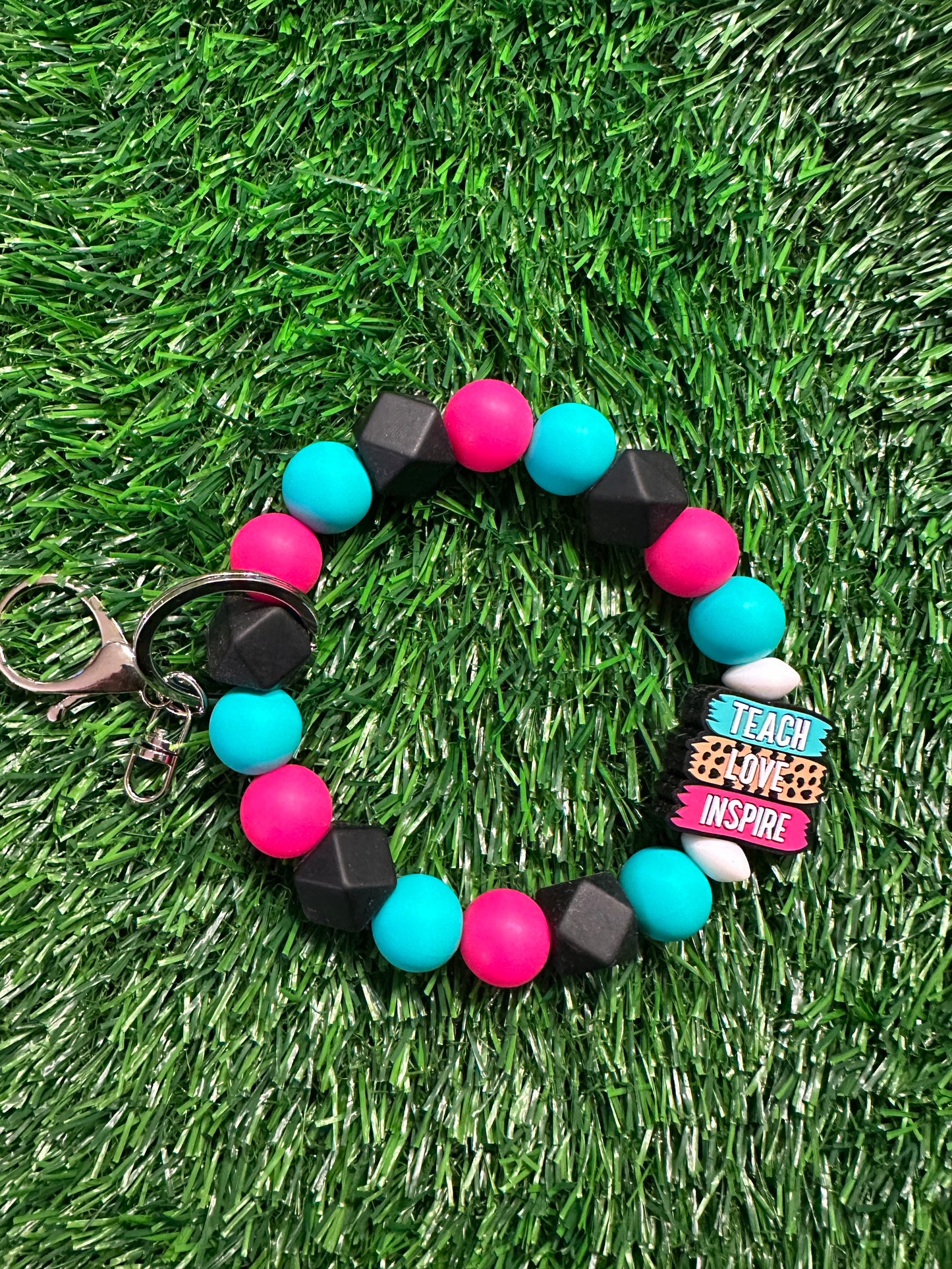 Teach Love Inspire Silicone Bead Wristlet