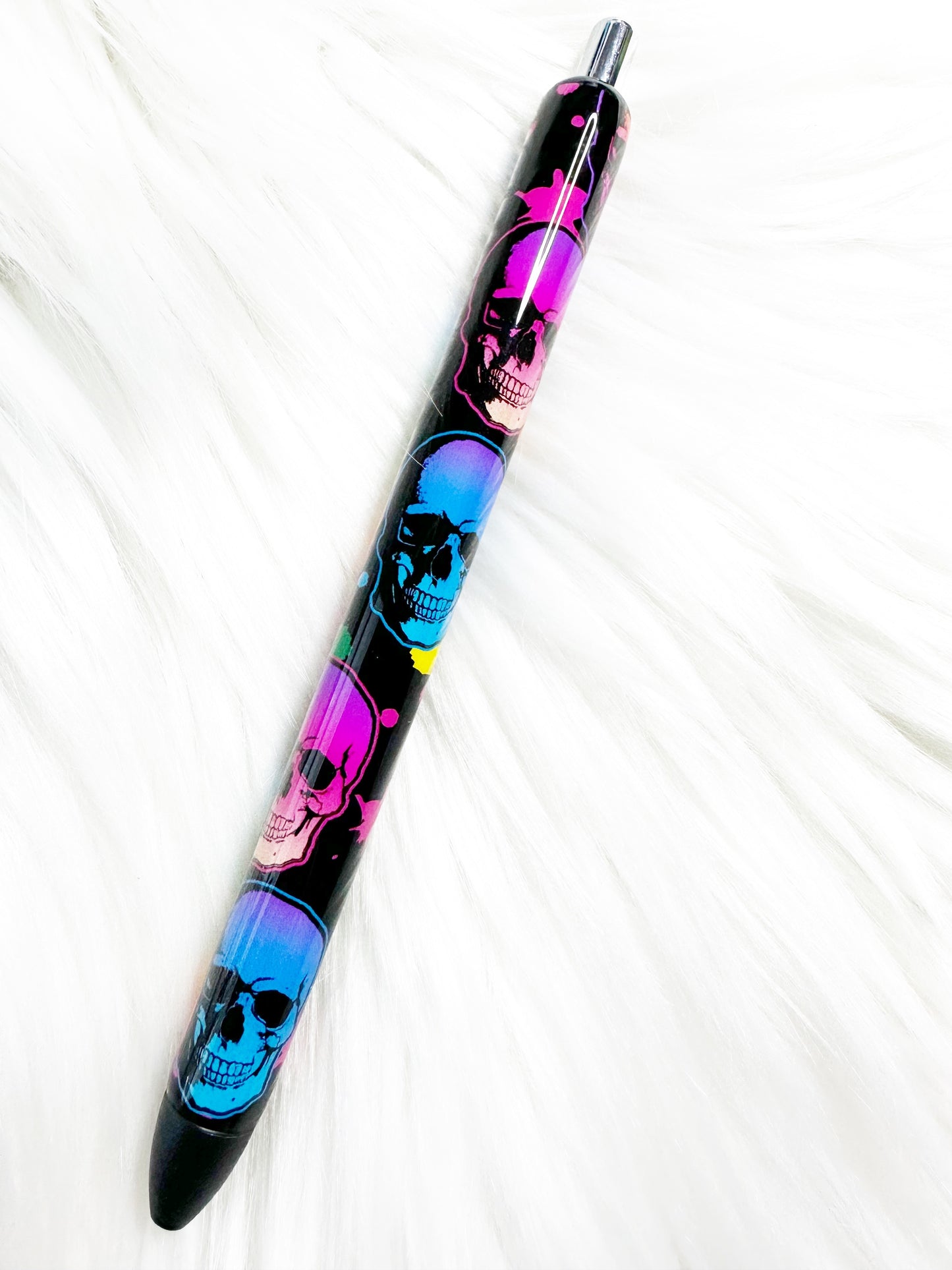 Neon Halloween Skull Pen