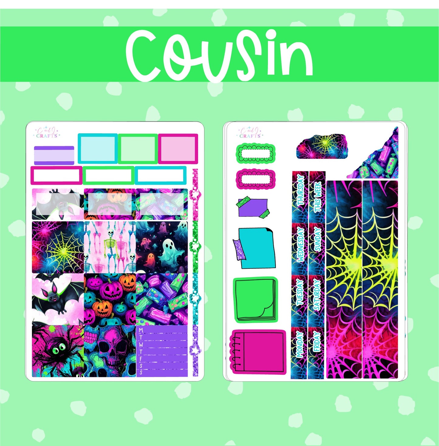 Neon Halloween Hobonichi Cousin