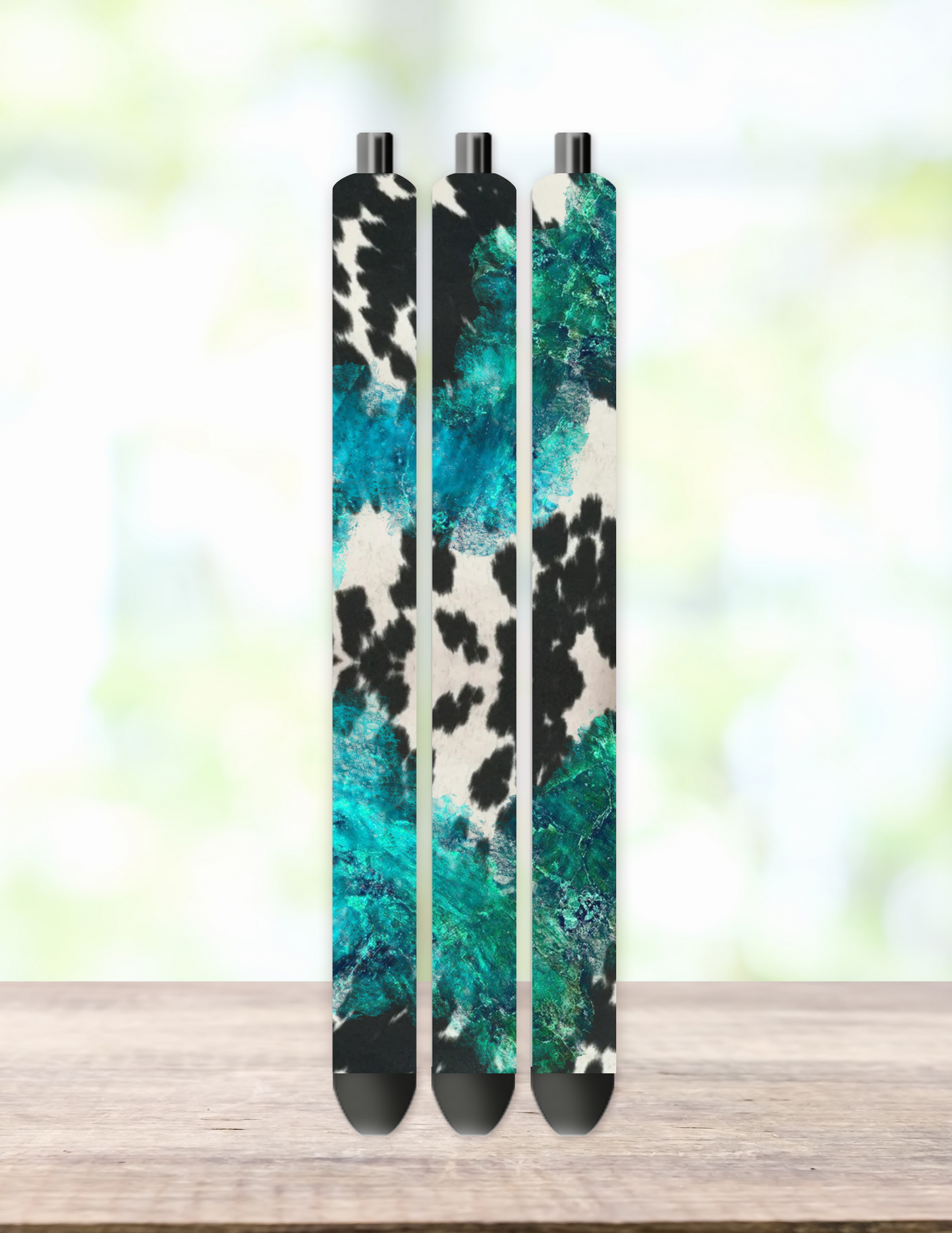 Turquoise Cow Print Pen Wrap