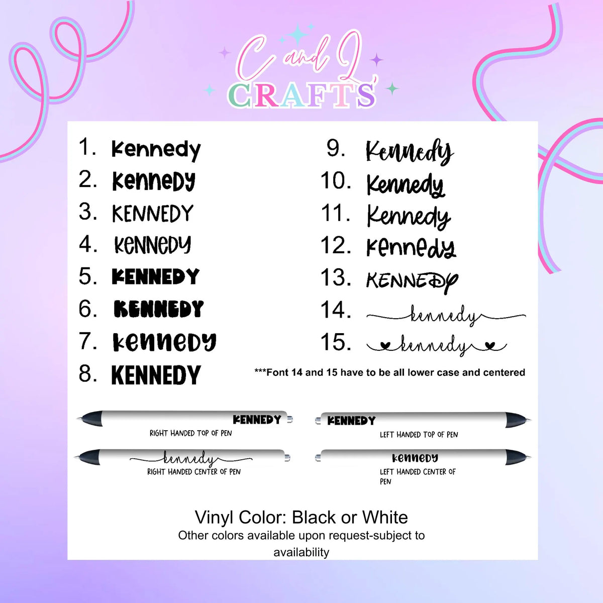 Color of the week Custom Name add on