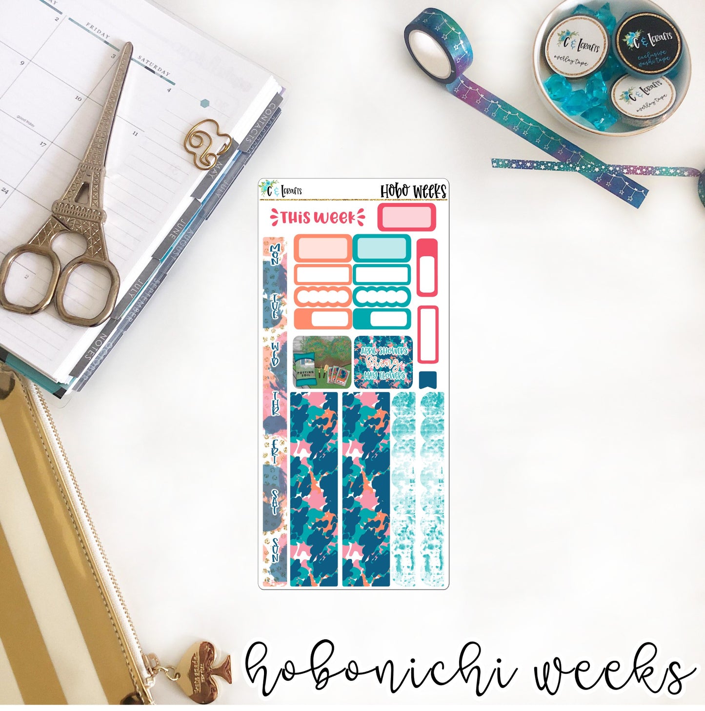 April Showers Hobonichi Weeks