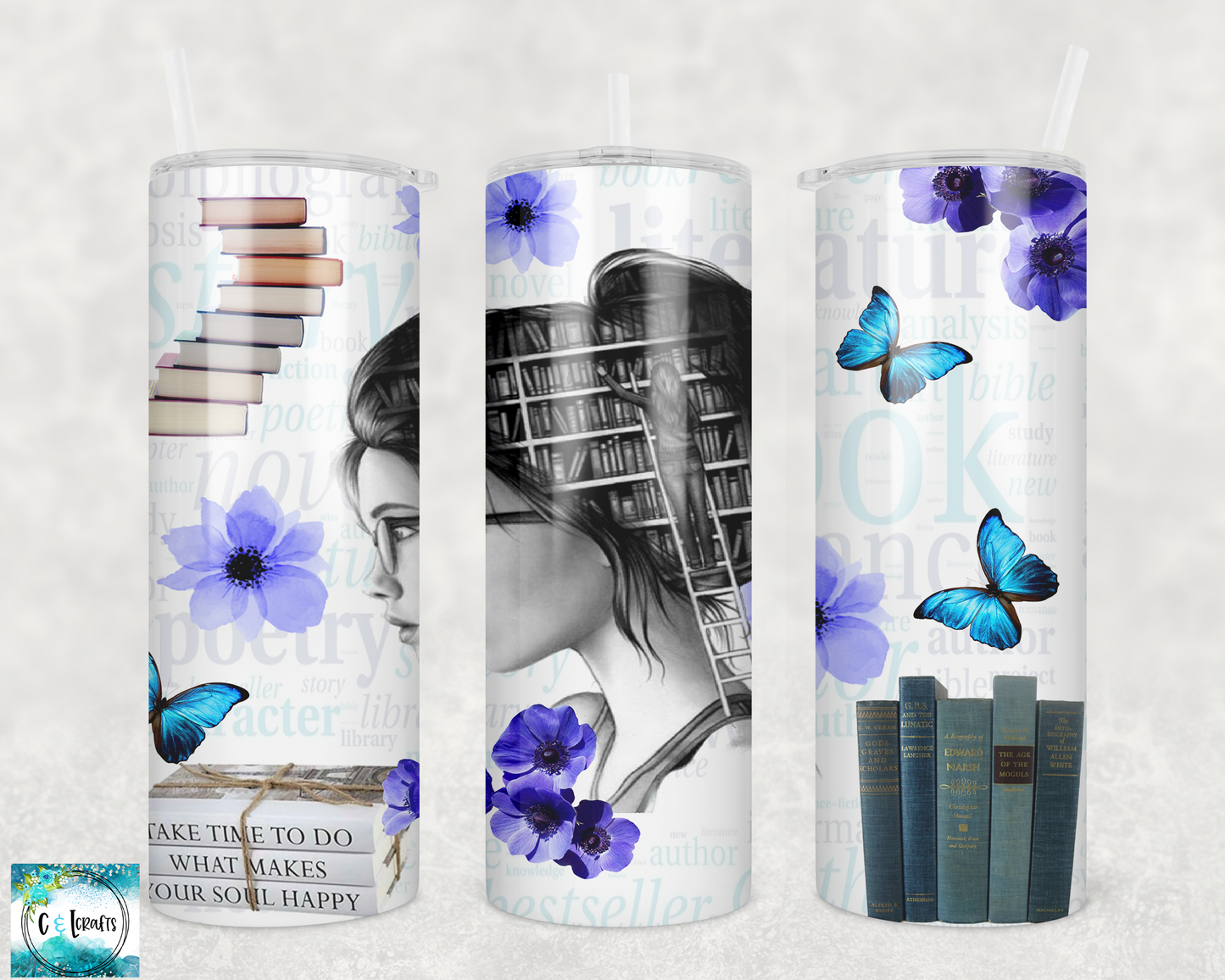 Book Lover 20oz Skinny Tumbler