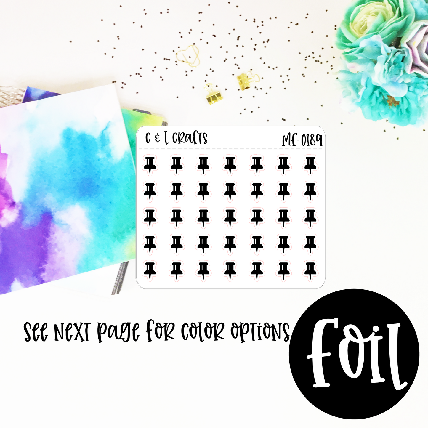 Thumb Tack // Push Pin Mini Foil