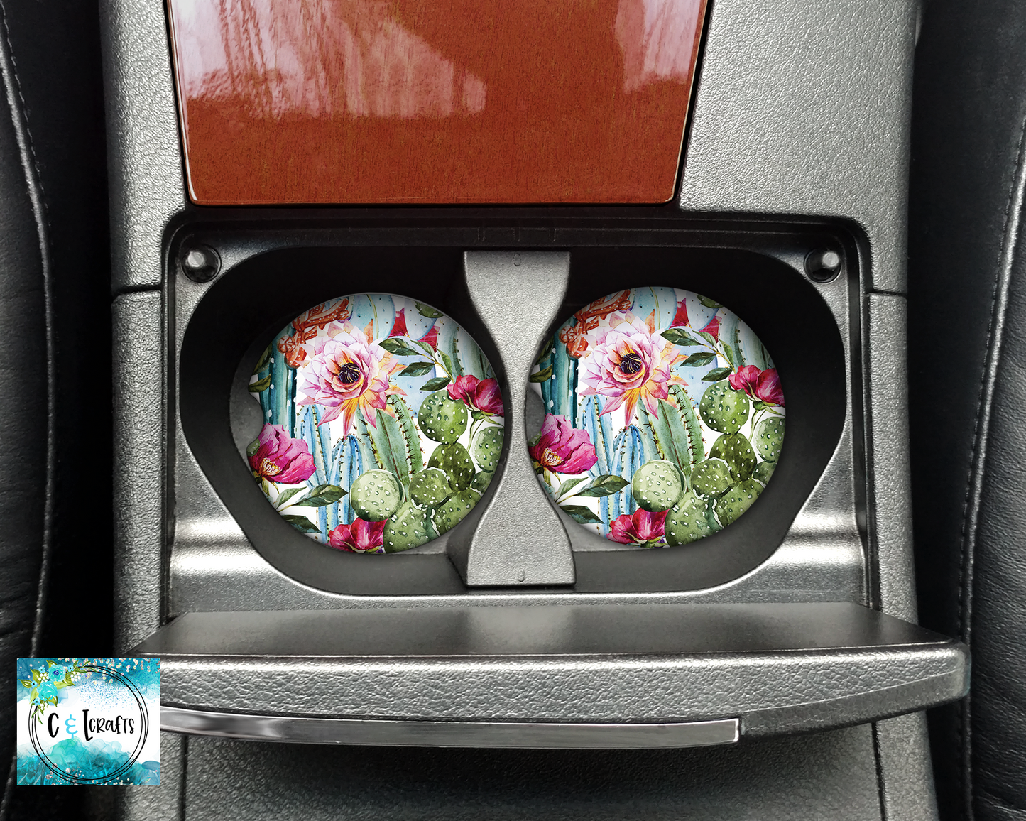 Cactus Blossom //Set of 2 Car Coasters
