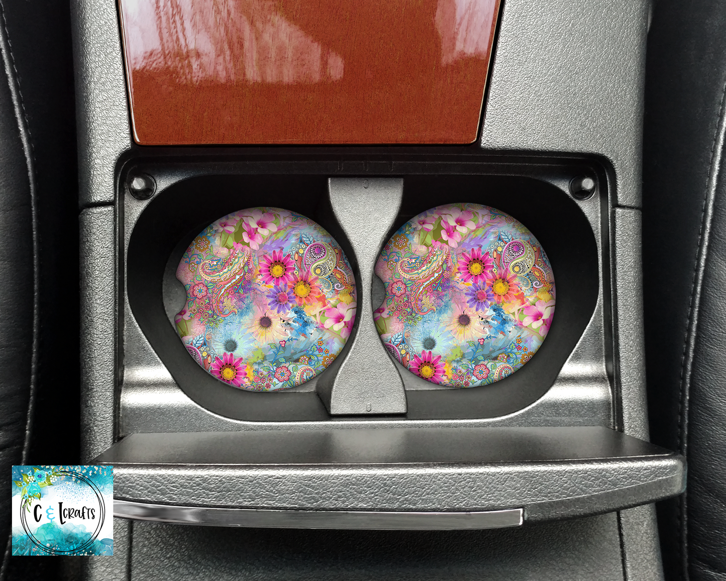 Paisley //Set of 2 Car Coasters