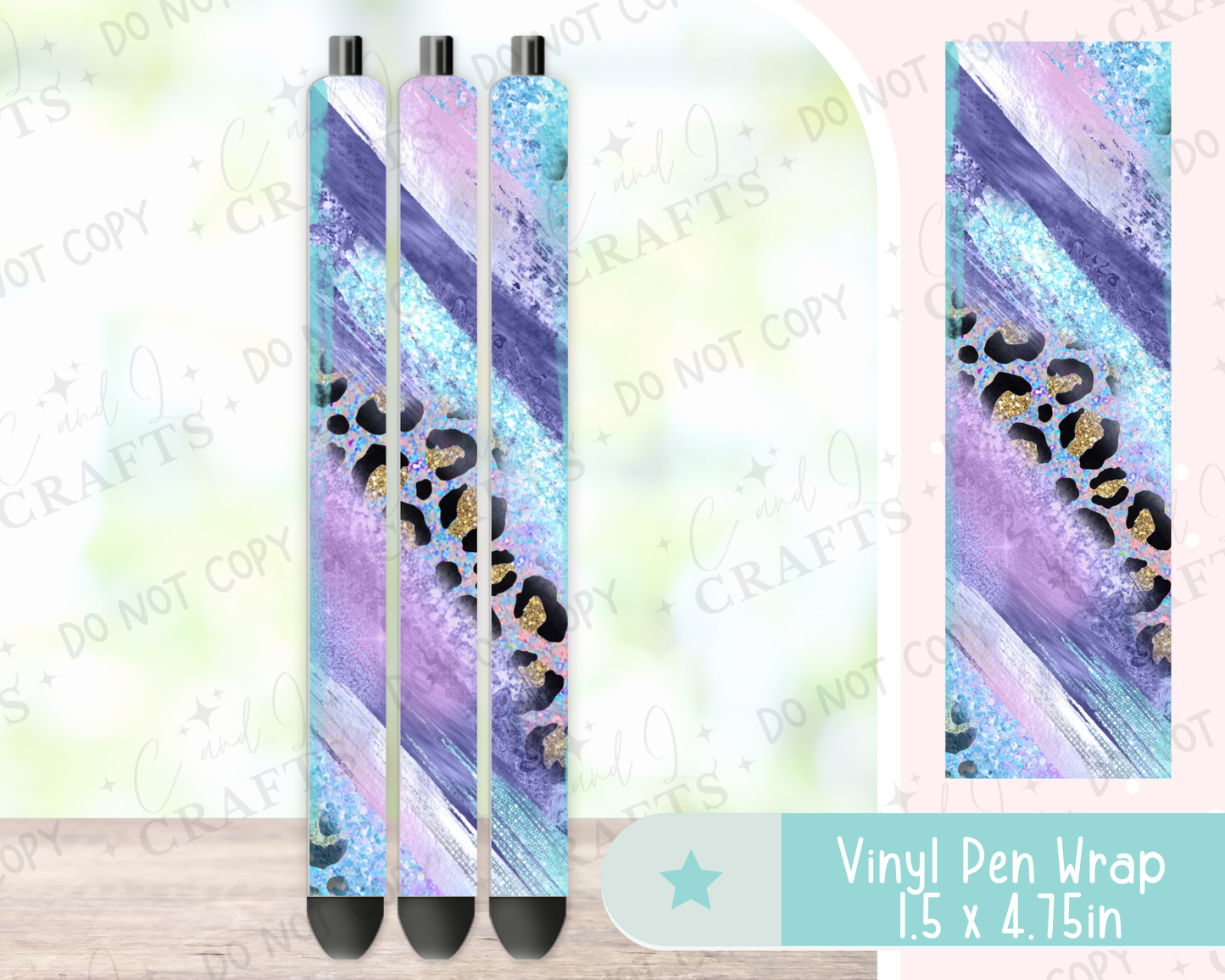 Purple Leopard Abstract Vinyl Wrap for Pens -0012