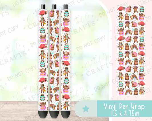 Sloth Things Vinyl Wrap for Pens -0013