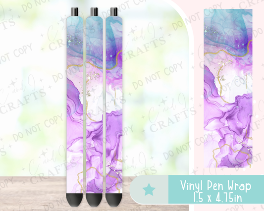 Purple Pastel Watercolor Vinyl Wrap for Pens -0017