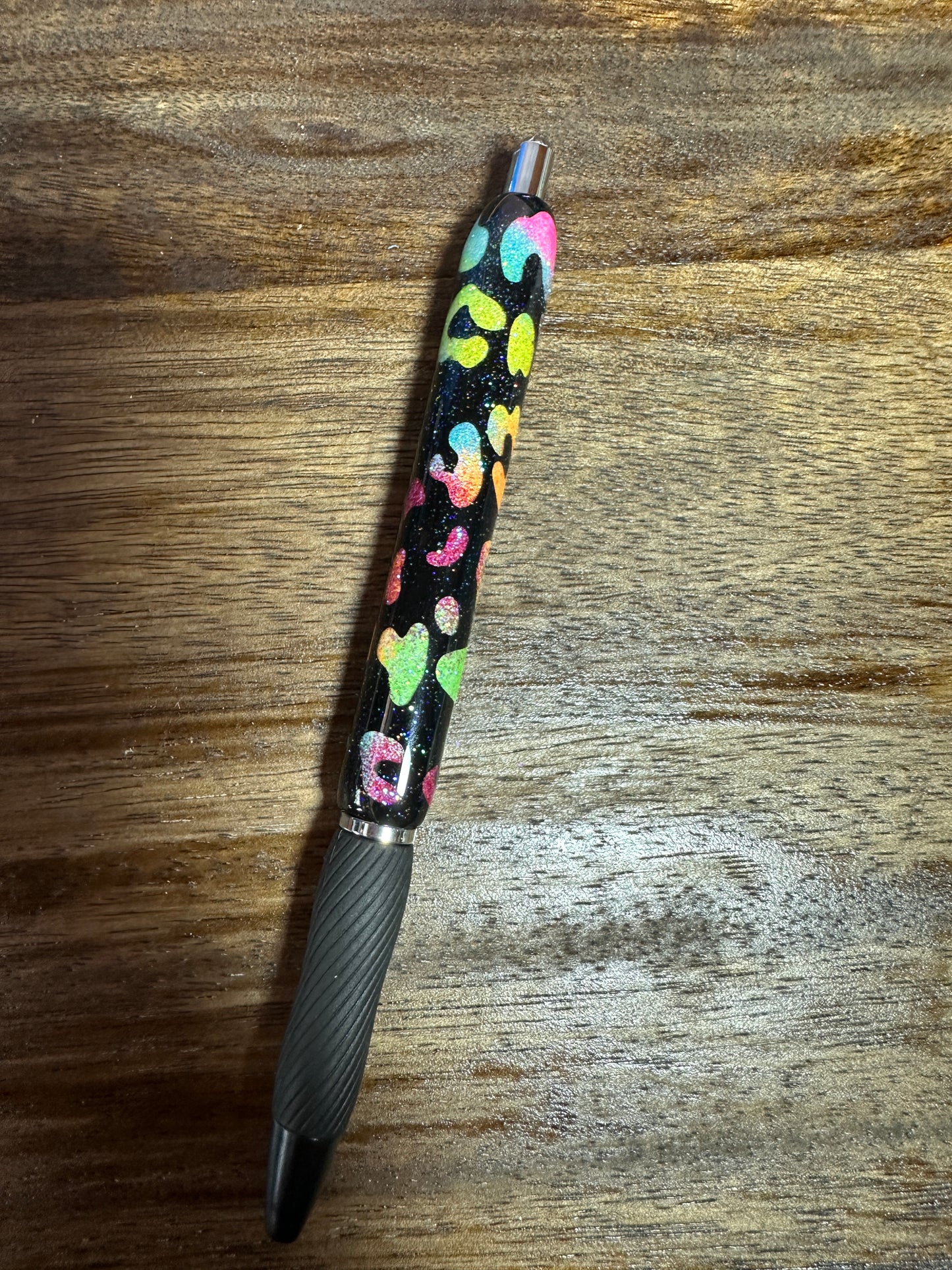 Abstract Rainbow Leopard Peek-a-boo S-Gel Glitter Pen