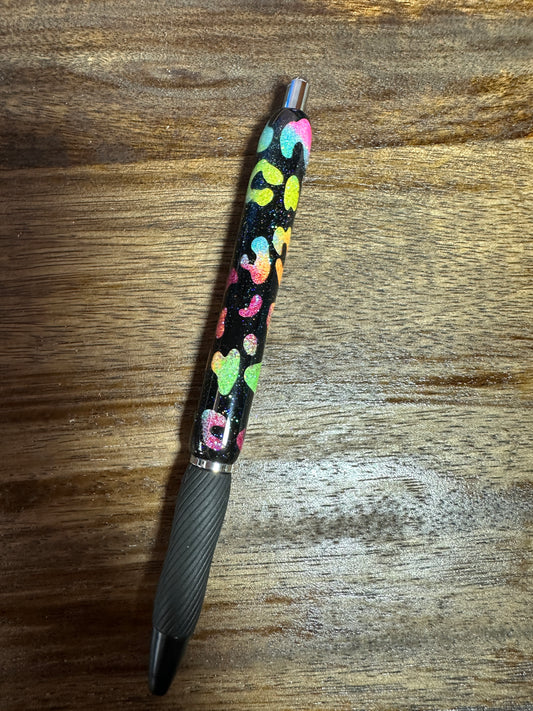 Abstract Rainbow Leopard Peek-a-boo S-Gel Glitter Pen