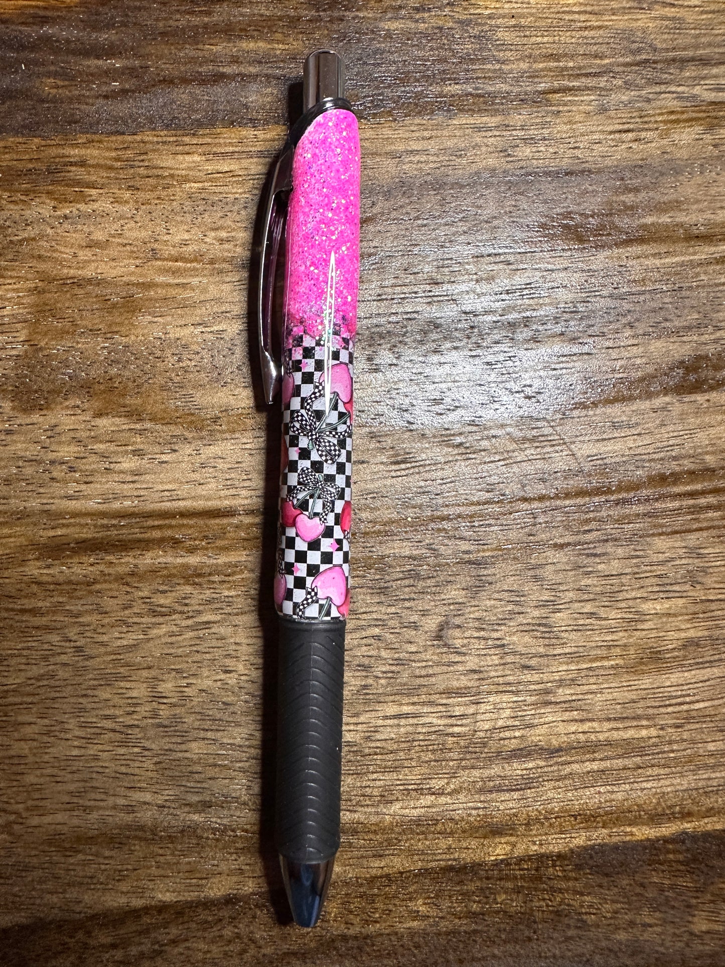 Cherry Checker Wrap with Glitter