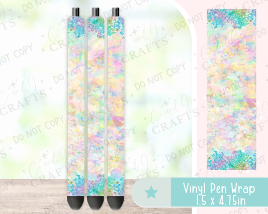 Pastel Abstract Glitter Vinyl Wrap for Pens -0020