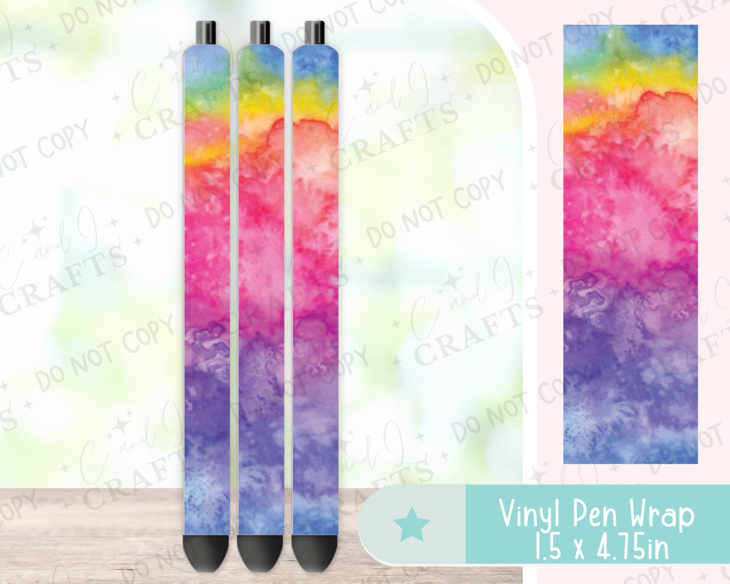 Rainbow Cloud Vinyl Wrap for Pens -0028