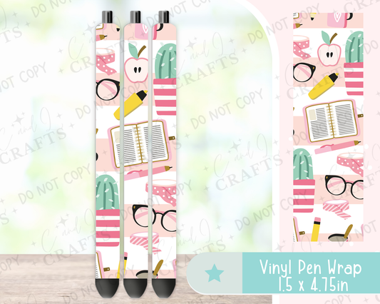 Teacher Favorite Things Vinyl Wrap for Pens -0029