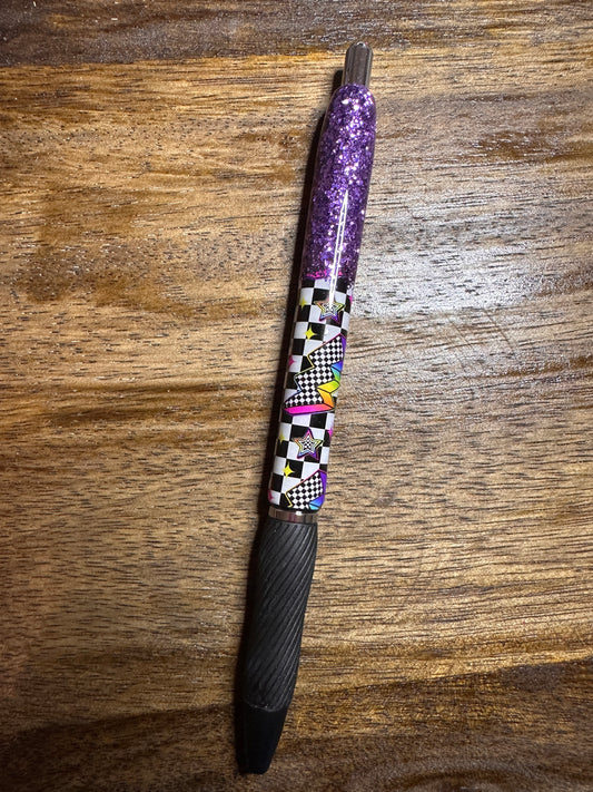 Lightening Bolt Checker Wrap with Glitter Pen