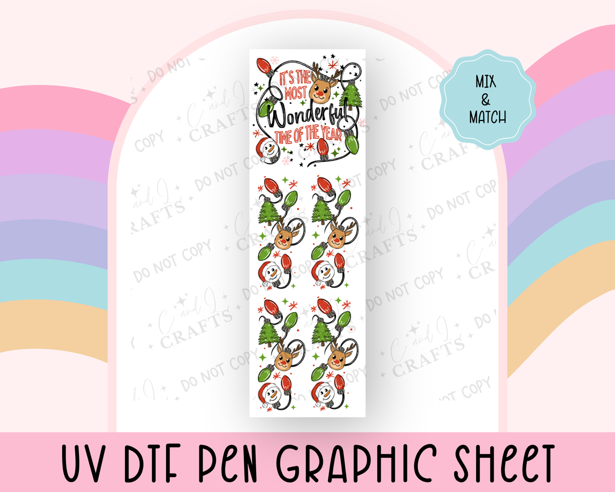 It's the Most Wonderful Time UVDTF Graphic Sheet for Pens