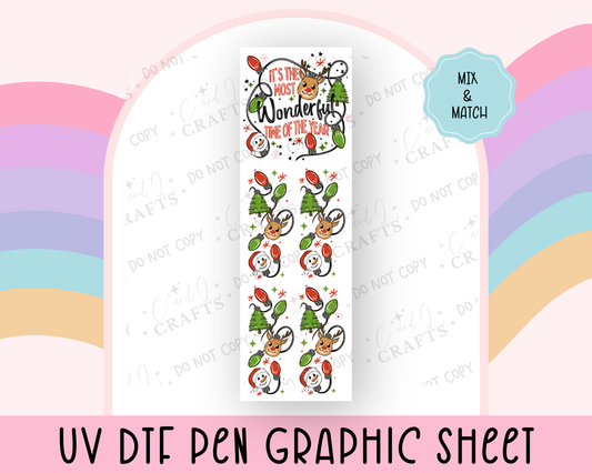 It's the Most Wonderful Time UVDTF Graphic Sheet for Pens